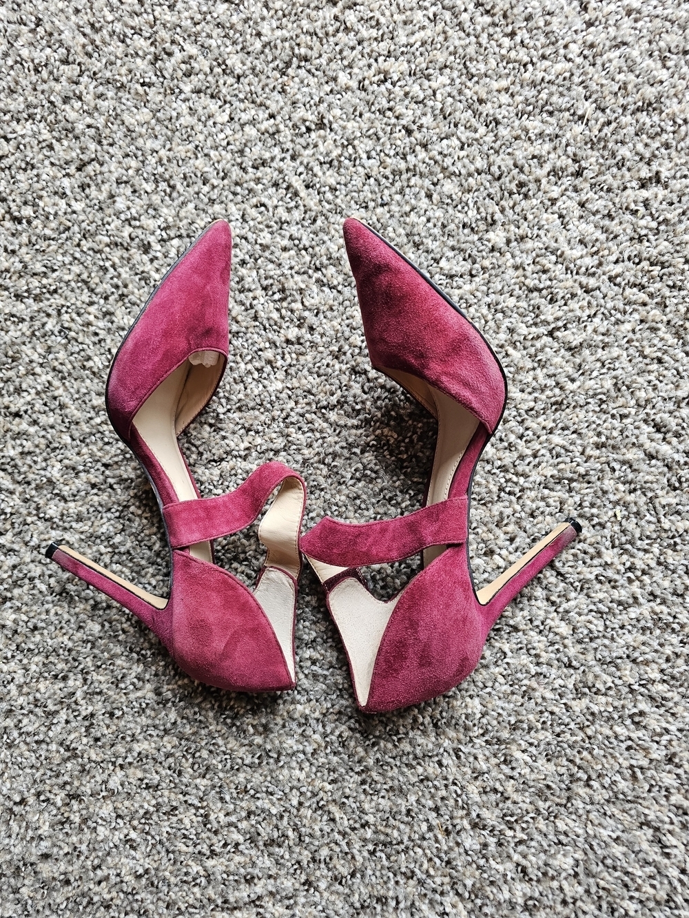 Vince Camuto Women's Wine Suede Pointed-Toe Ankle-Strap Heels - Picture 7 of 9